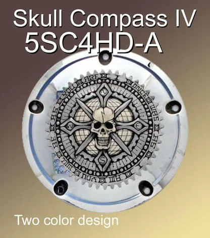 Harley Derby Cover Skull Compass IV Emblem - Harley Davidson Accessory
