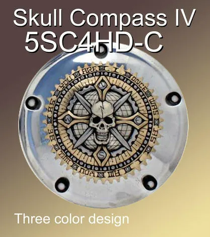 Harley Derby Cover Skull Compass IV Emblem - Harley Davidson Accessory