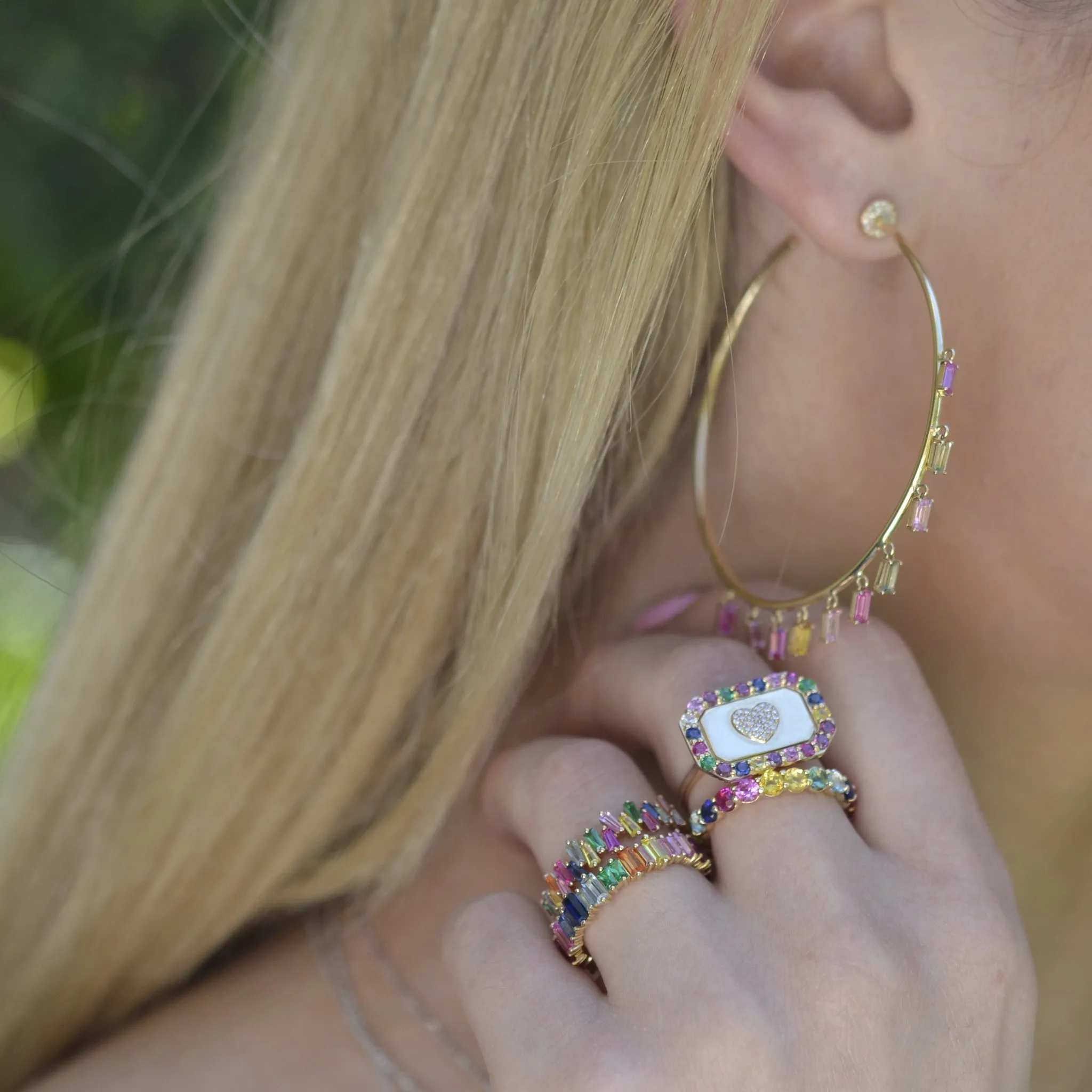 Heart Signet Multi Color Ring