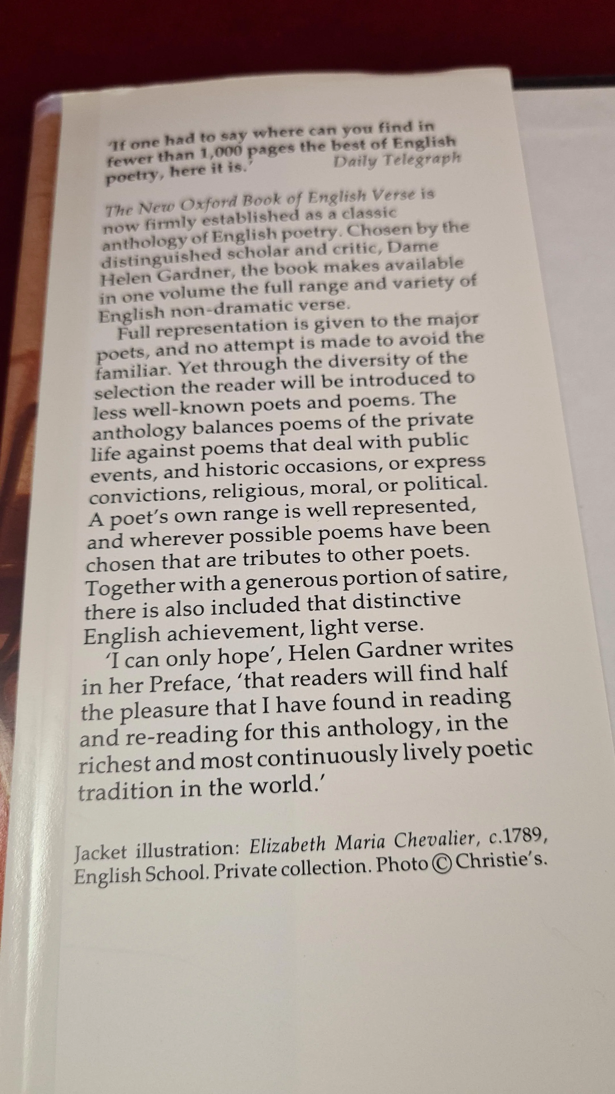 Helen Gardner - The New Oxford Book of English Verse 1250-1950, BCA, 1992