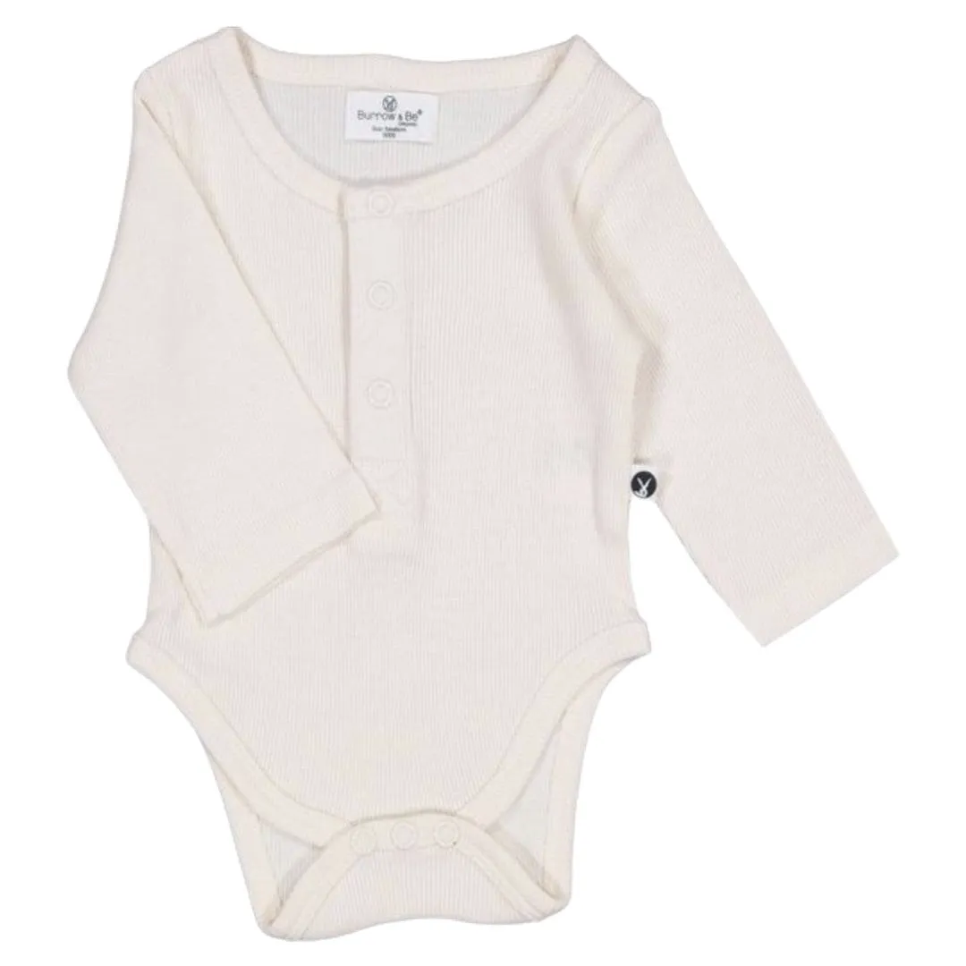 Henley Rib Body Suit - Natural