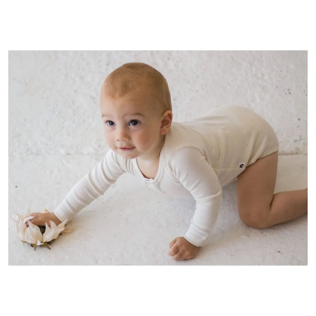 Henley Rib Body Suit - Natural