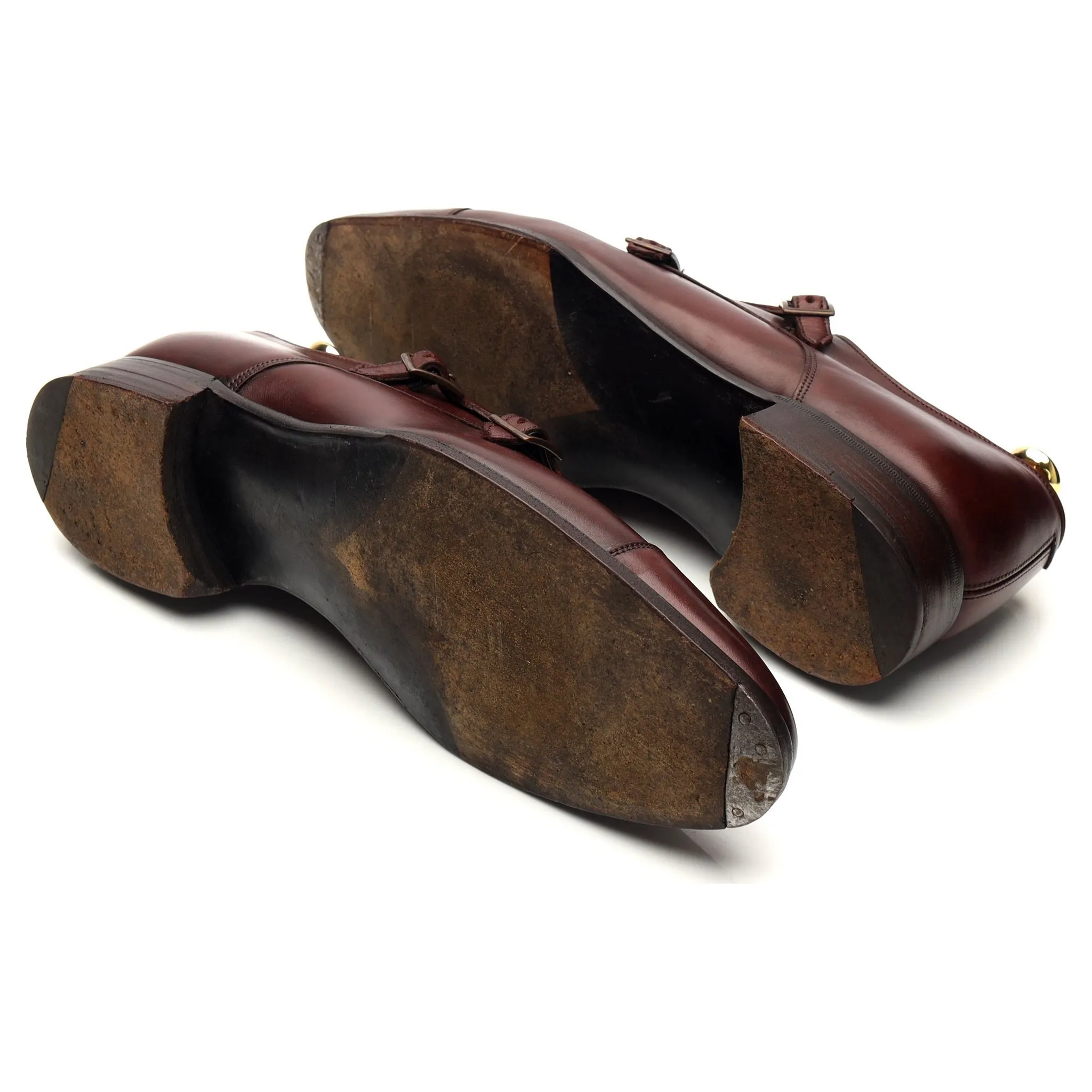 'Holyrood' Burgundy Leather Double Monk Strap UK 9 F