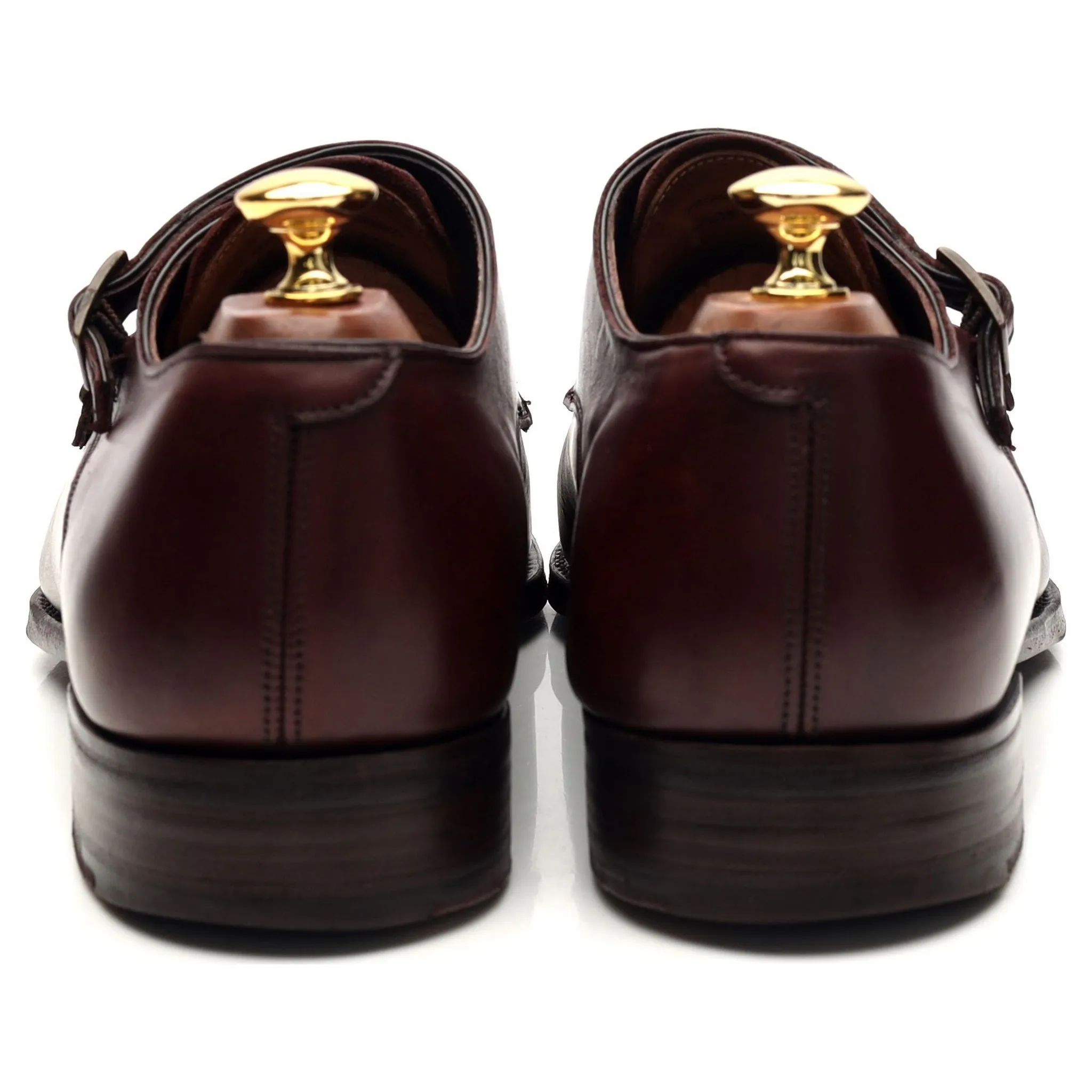 'Holyrood' Burgundy Leather Double Monk Strap UK 9 F