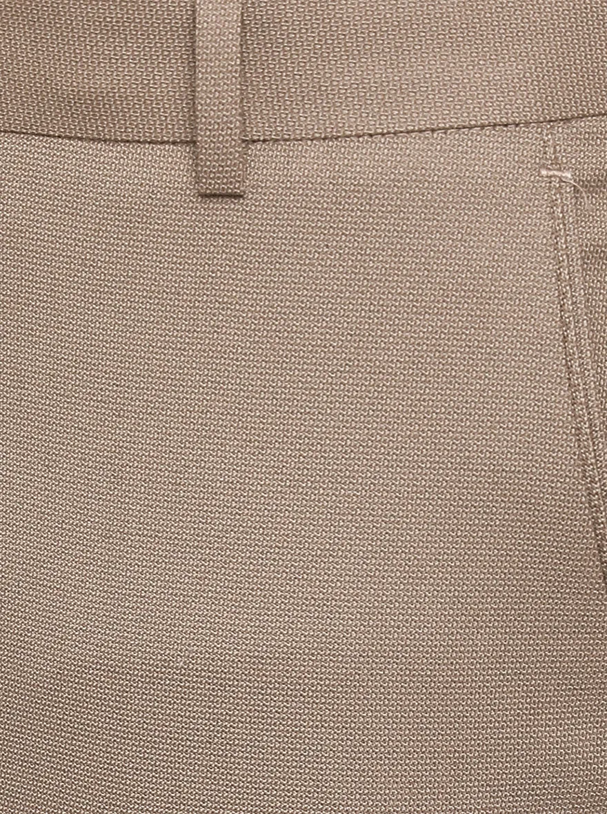 Khaki Solid Super Slim Fit Formal Trouser | Greenfibre