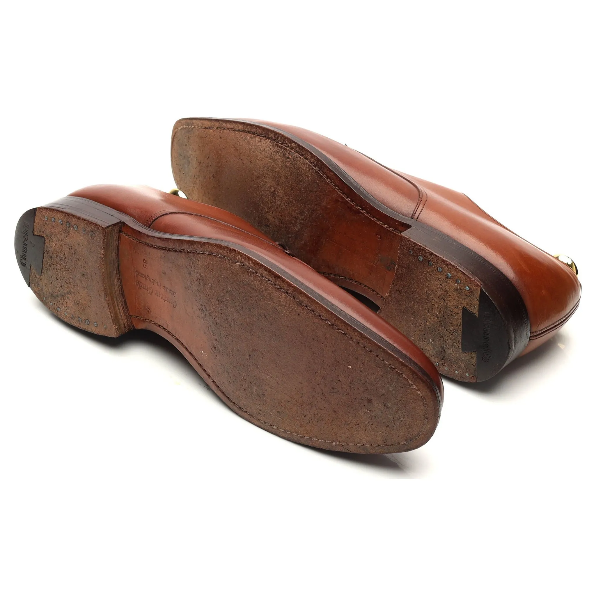 'Kingsthorpe' Tan Brown Leather Apron Derby UK 8.5 G