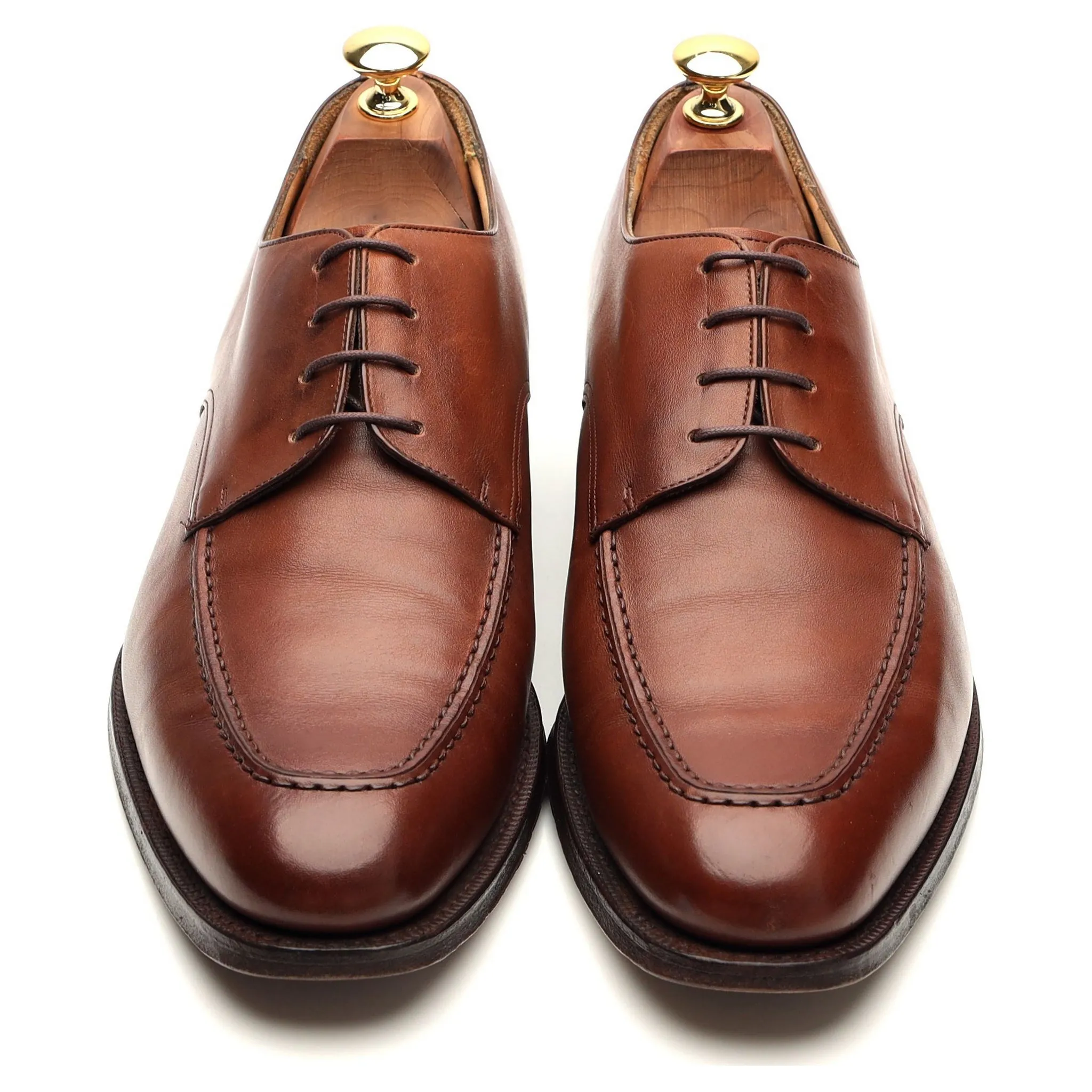 'Kingsthorpe' Tan Brown Leather Apron Derby UK 8.5 G