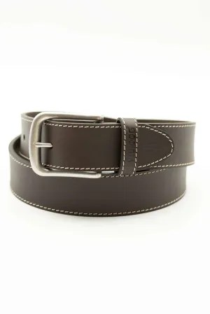 Leather Belt-Brown/Antique Nickel Buckle