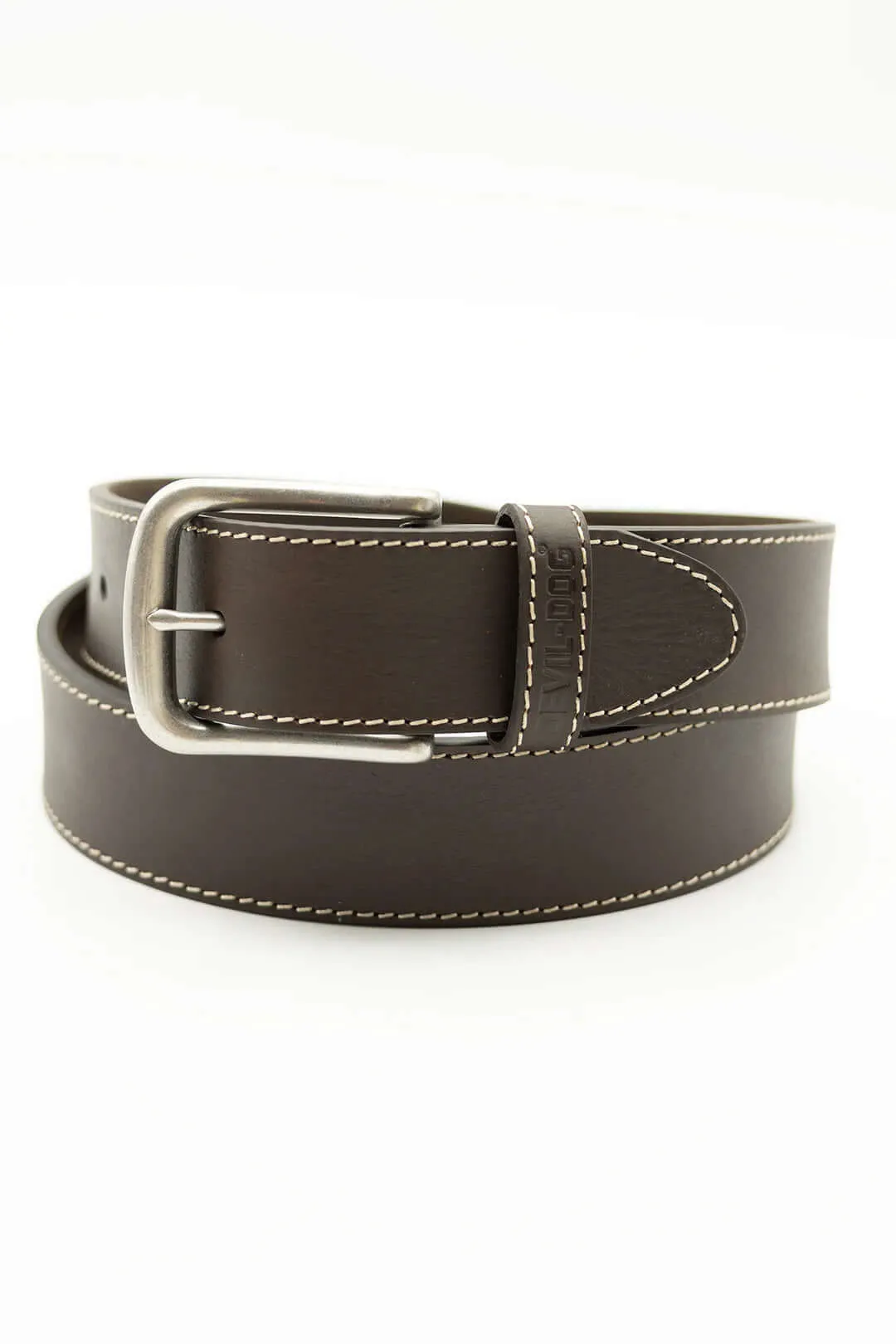 Leather Belt-Brown/Antique Nickel Buckle