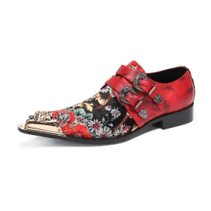 Leather Shoes Men's British Retro Formal Fashion Shoes Korean Color Matching Hair Stylist Men's Shoes Casual Brogue Trendy Men's Shoes