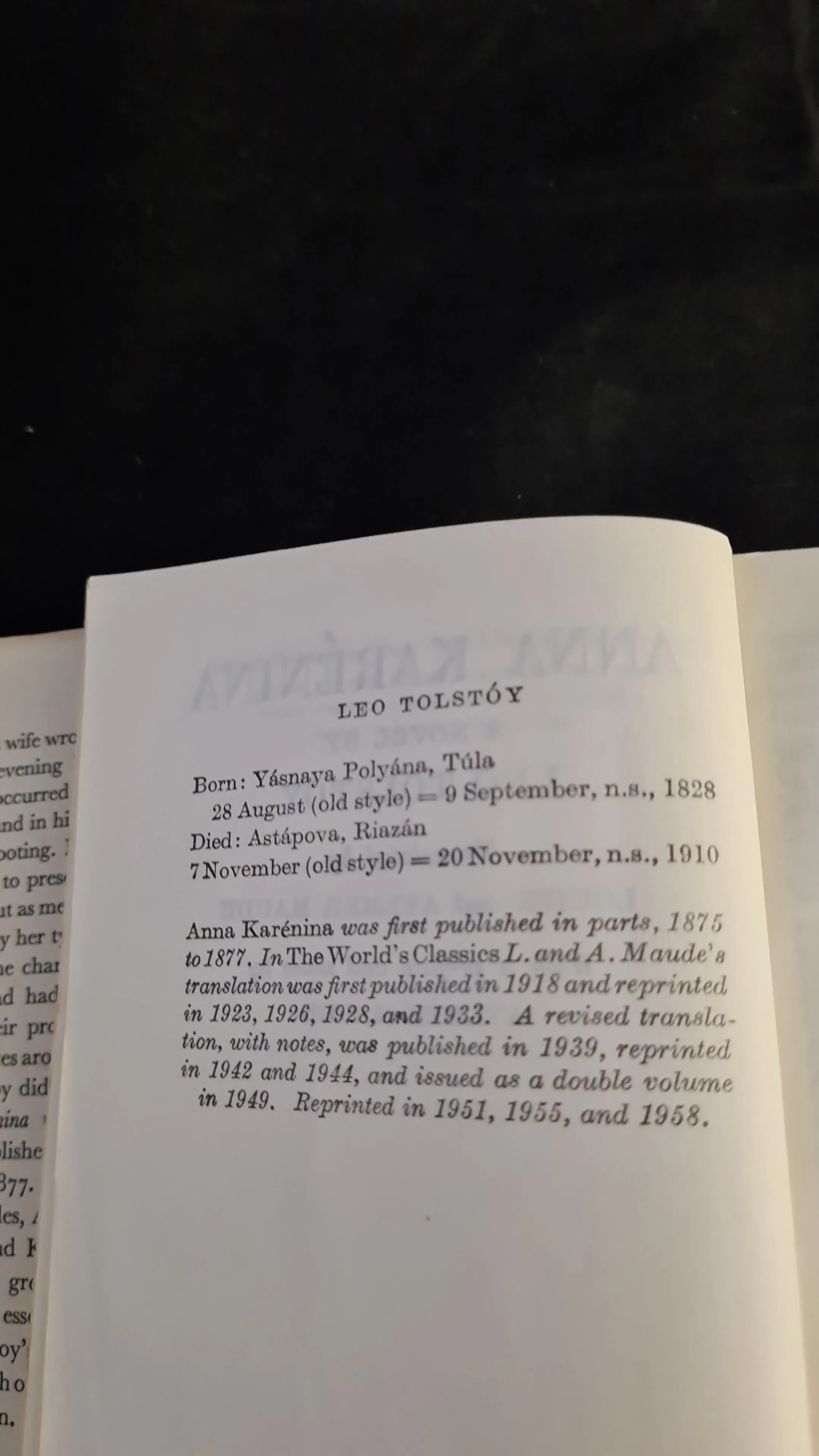Leo Tolstoy - Anna Karenina, Oxford University Press, 1958