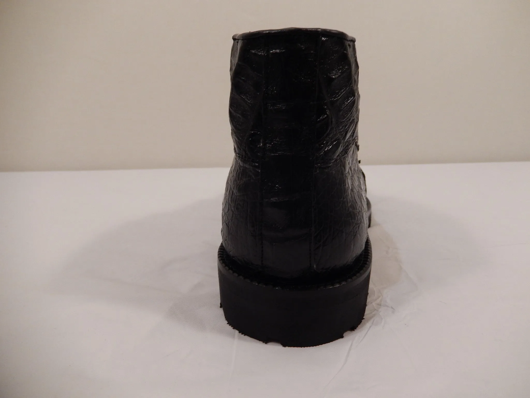 Los Altos All-Over Crocodile Belly Lace Up Ankle Boots