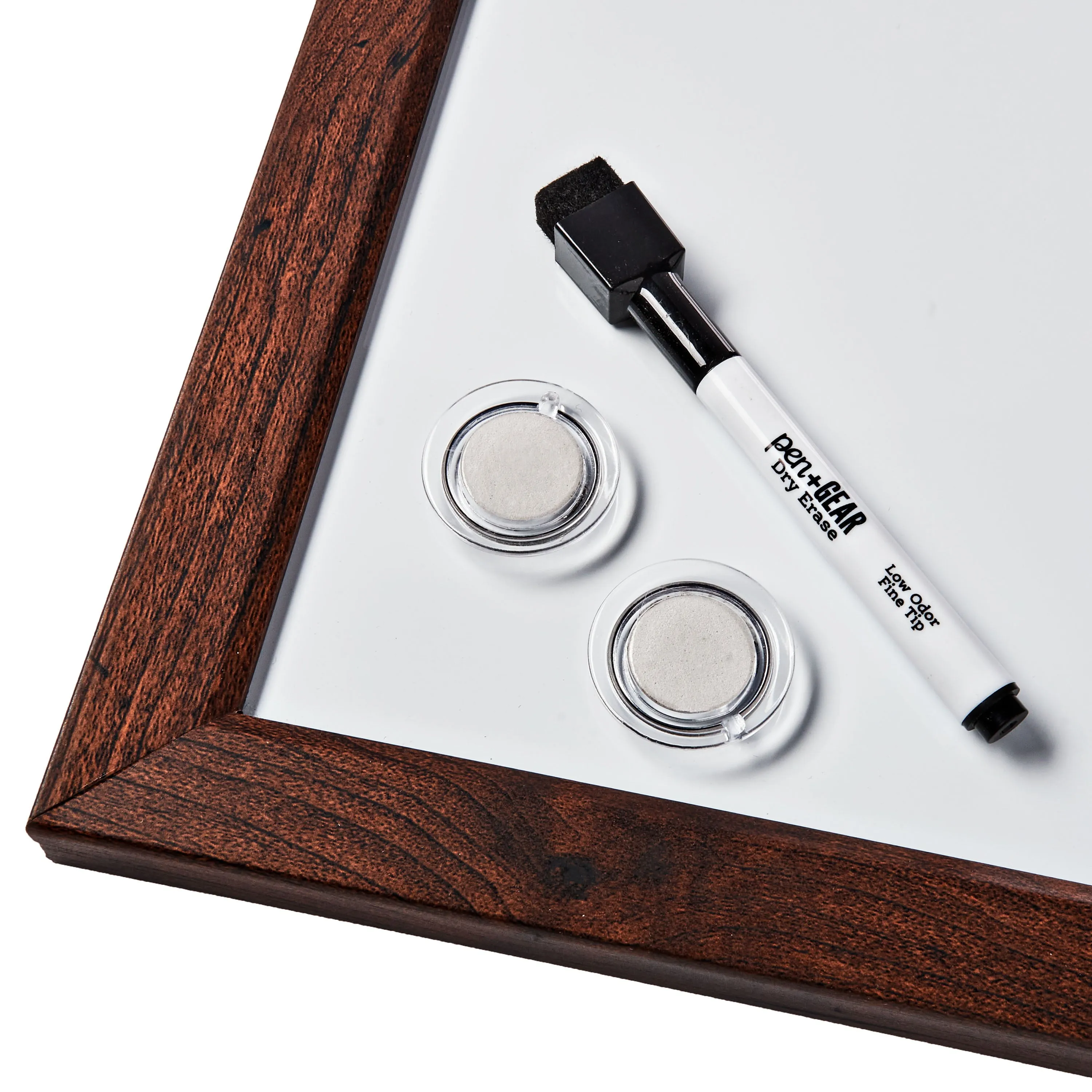 Magnetic Dry Erase White Board With Wooden Frame, Easy to write & clean, 17"X23"