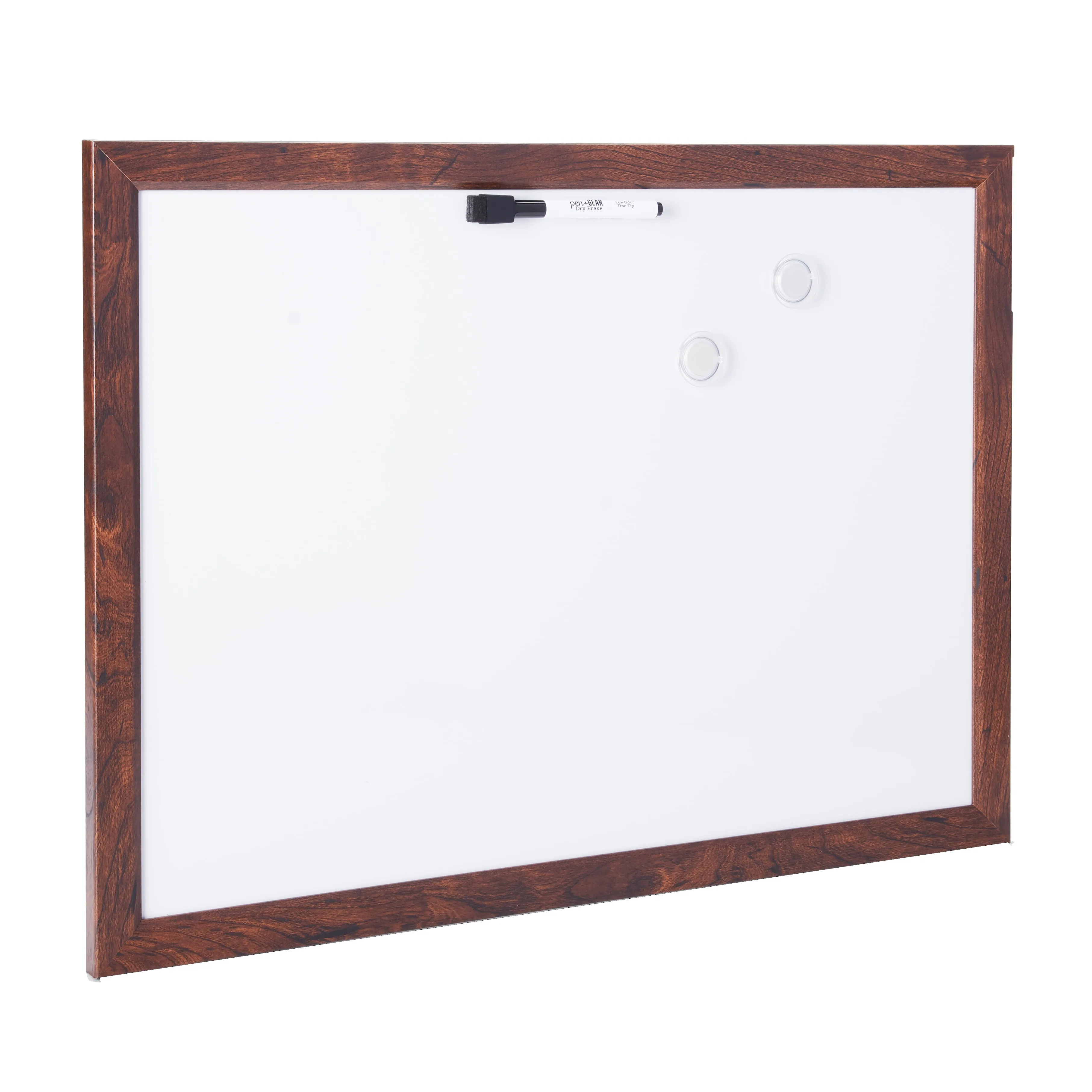 Magnetic Dry Erase White Board With Wooden Frame, Easy to write & clean, 17"X23"