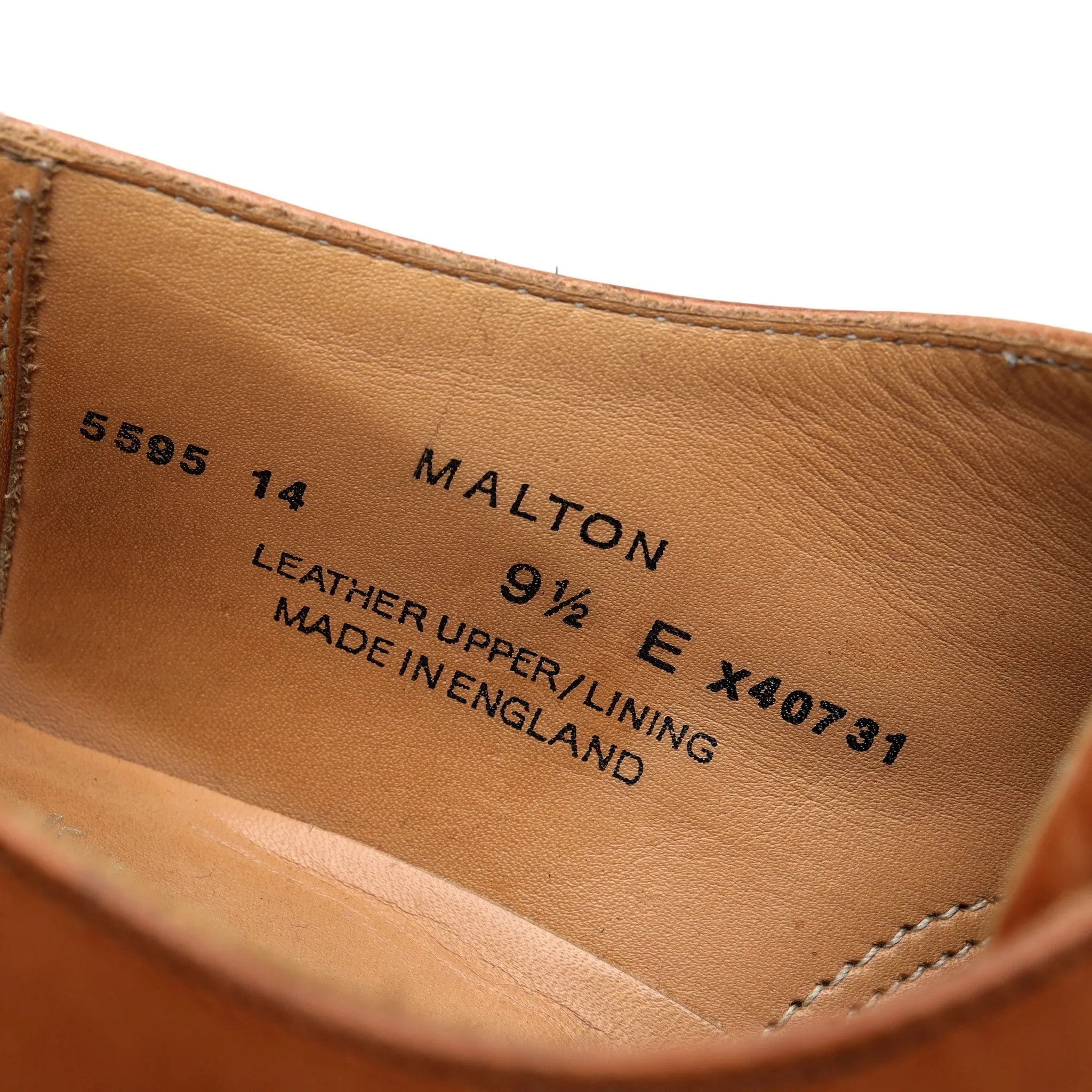 'Malton' Tan Brown Leather Oxford UK 9.5 E
