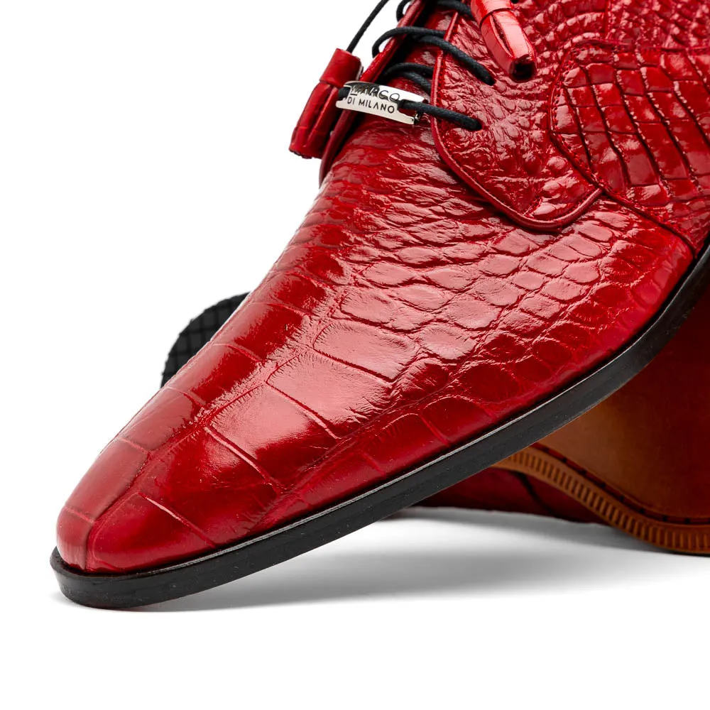 Marco Di Milano Fitipaldi in Red Alligator Derby Dress Shoes