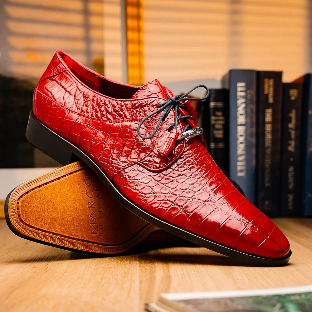 Marco Di Milano Fitipaldi in Red Alligator Derby Dress Shoes