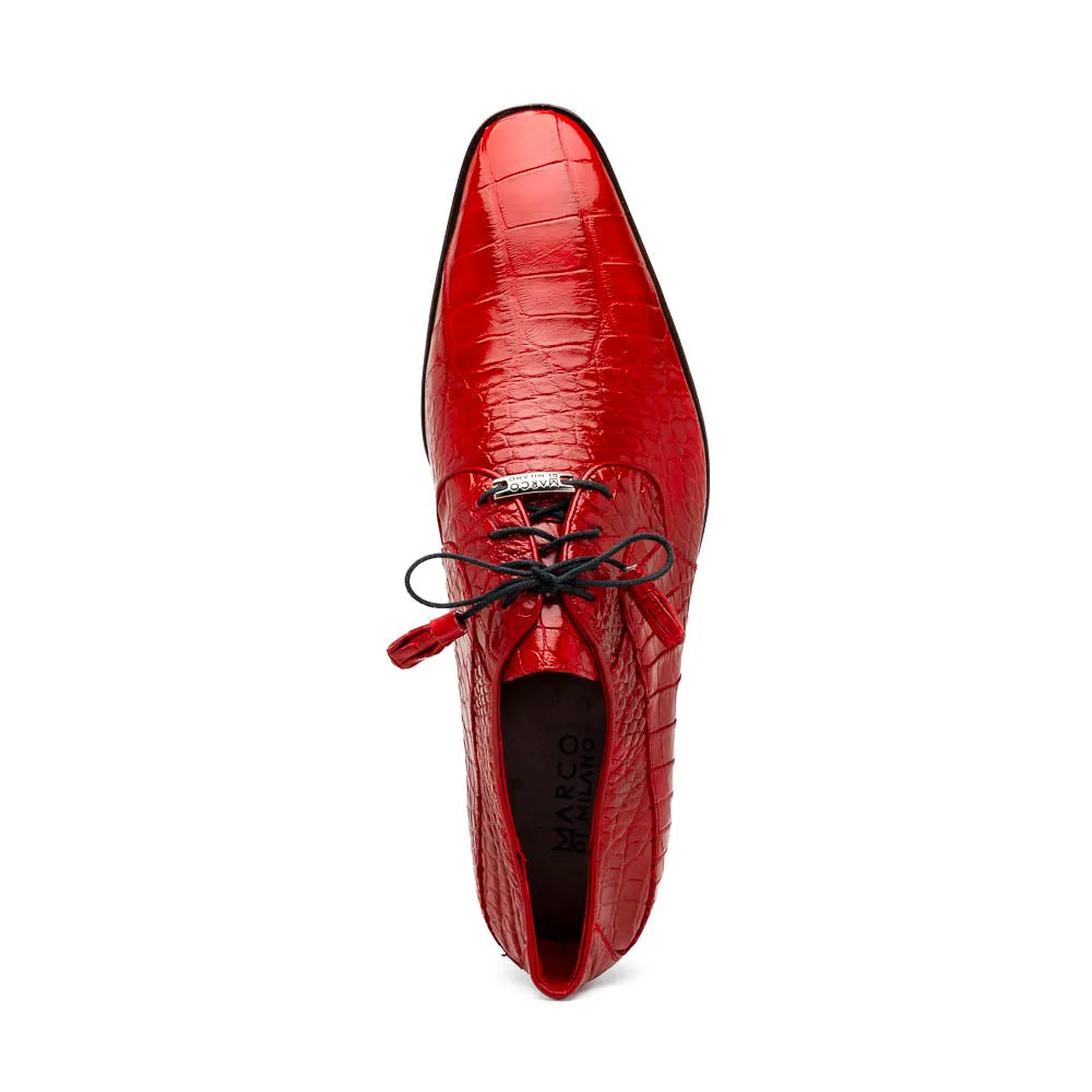 Marco Di Milano Fitipaldi in Red Alligator Derby Dress Shoes