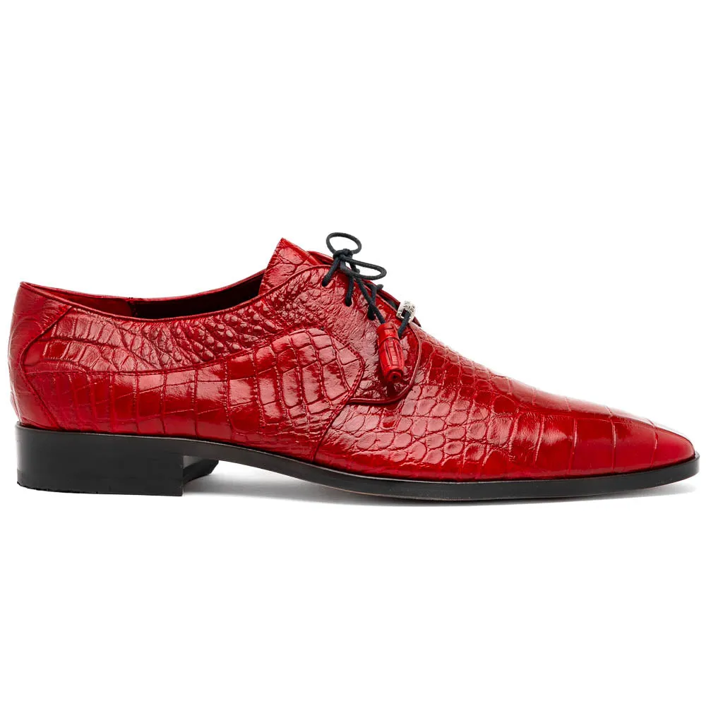 Marco Di Milano Fitipaldi in Red Alligator Derby Dress Shoes