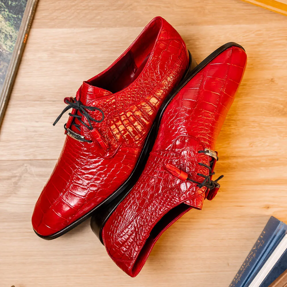 Marco Di Milano Fitipaldi in Red Alligator Derby Dress Shoes