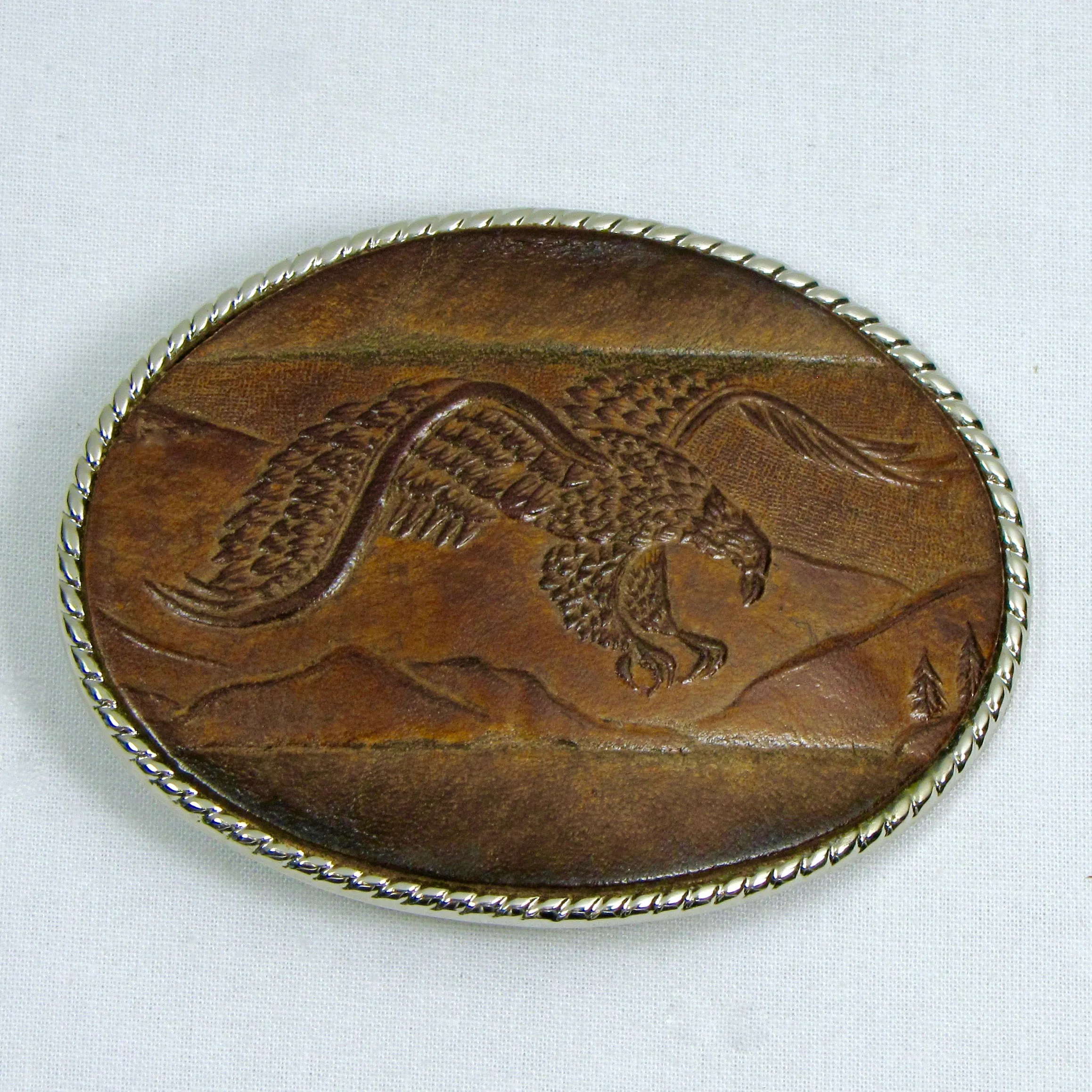 MB-41  Embossed Leather Buckle- Eagle
