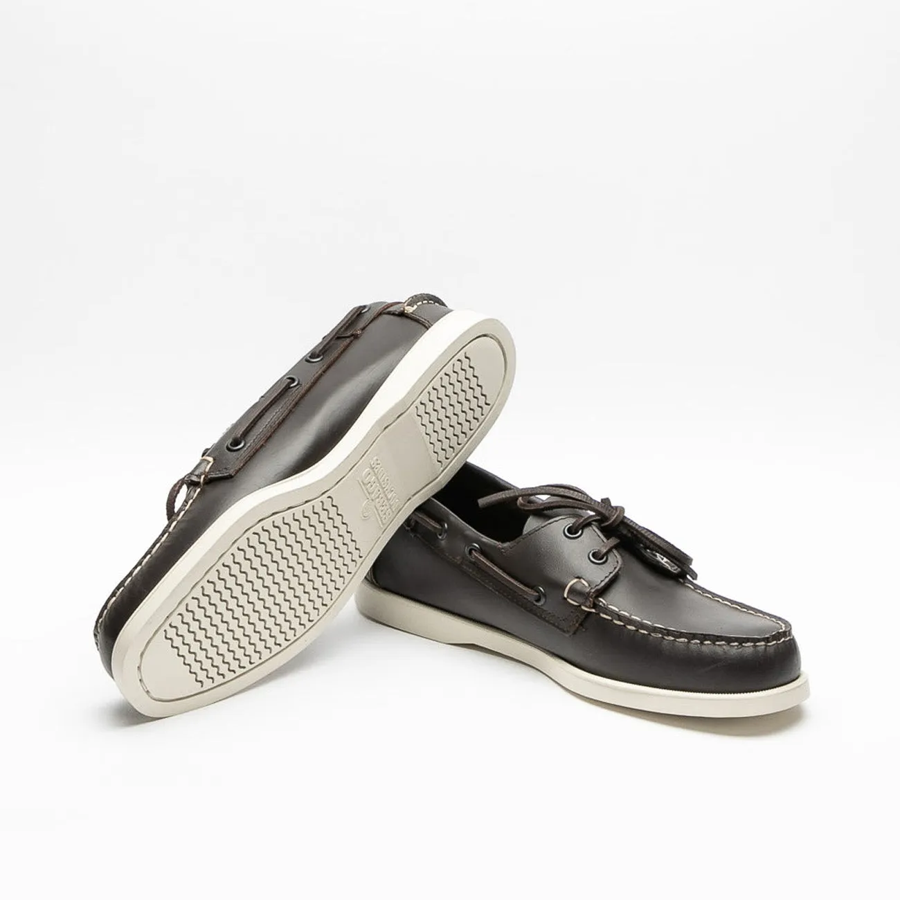 Mocassino da barca Sebago Docksides Portland in pelle marrone (Dk Brown)