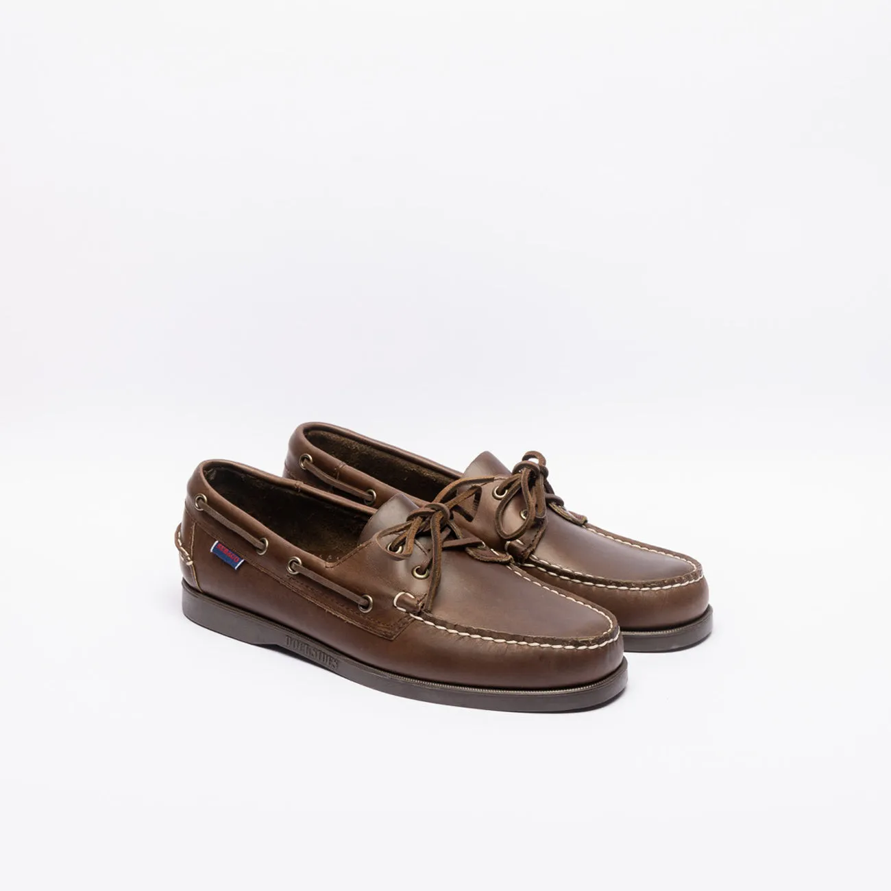 Mocassino da barca Sebago Docksides Portland Waxed in pelle marrone (Dark brown gum)