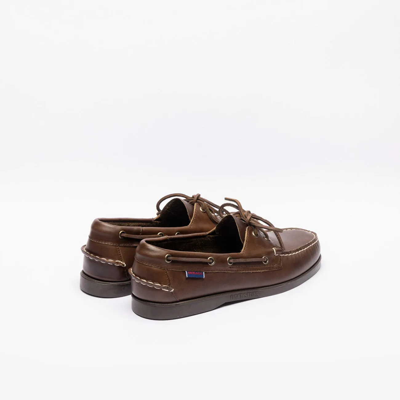 Mocassino da barca Sebago Docksides Portland Waxed in pelle marrone (Dark brown gum)