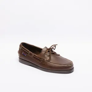 Mocassino da barca Sebago Docksides Portland Waxed in pelle marrone (Dark brown gum)