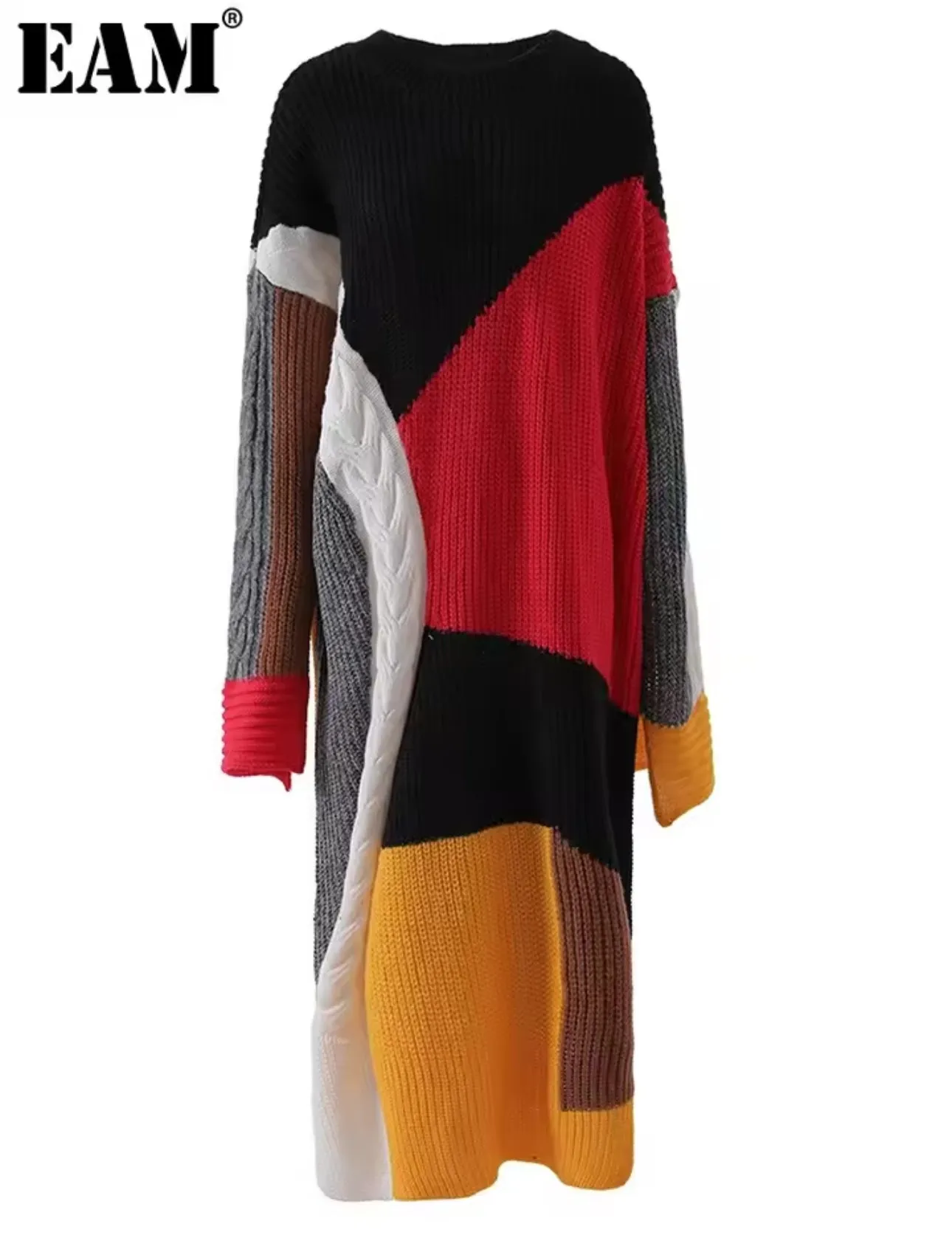 Ms. Color Block Multi Color Sweater Dress