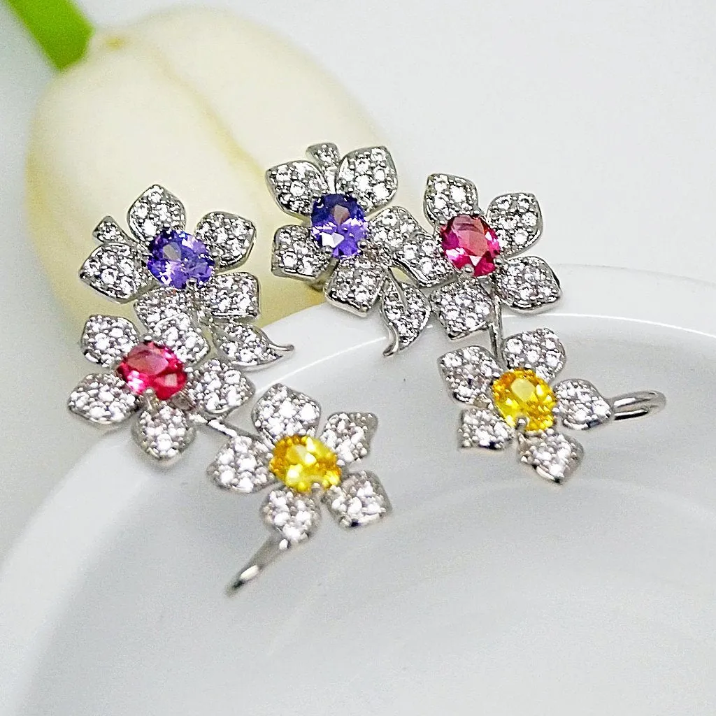 Multi Color Flower Studs