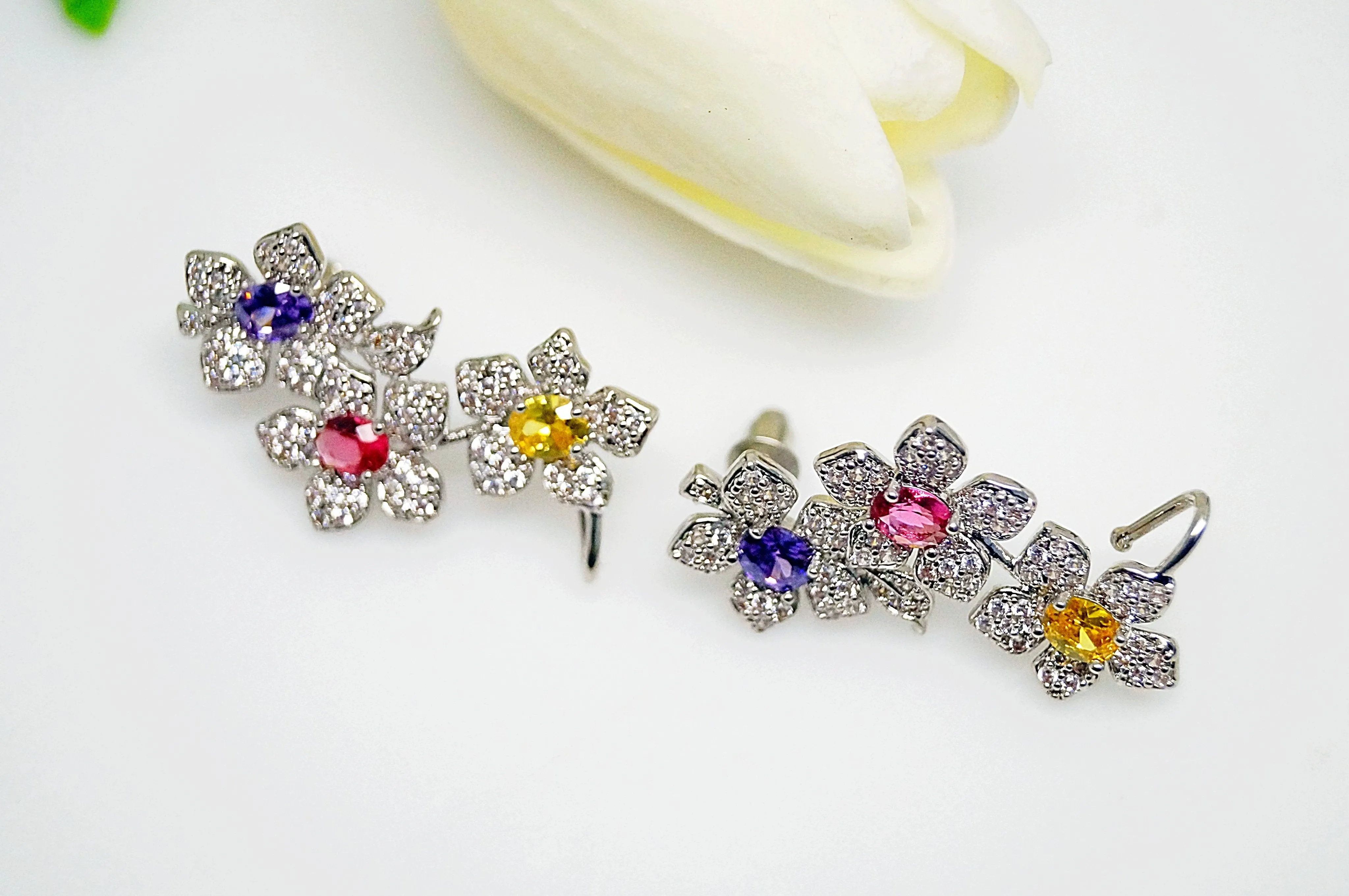 Multi Color Flower Studs