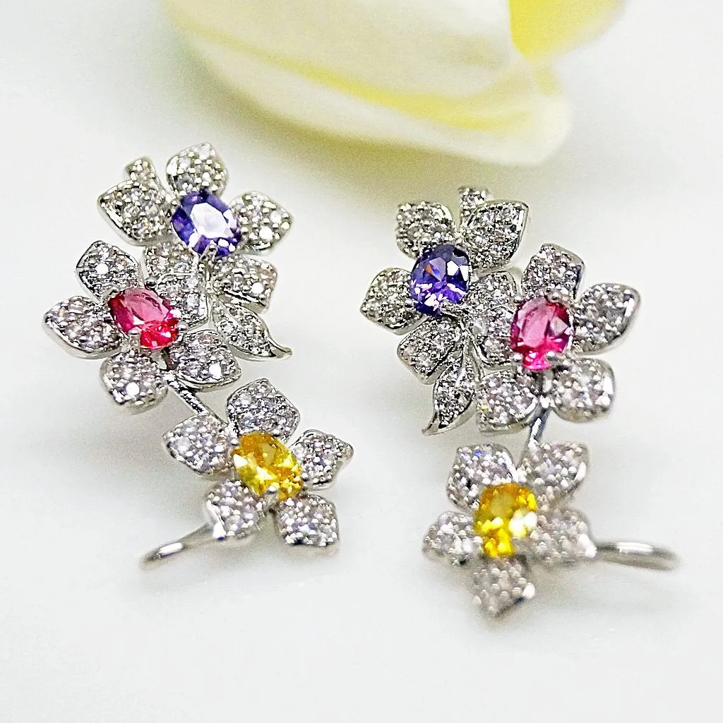 Multi Color Flower Studs