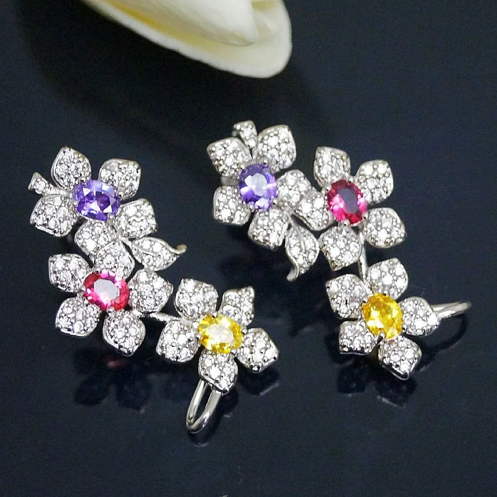 Multi Color Flower Studs