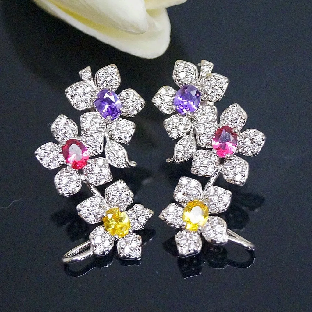 Multi Color Flower Studs