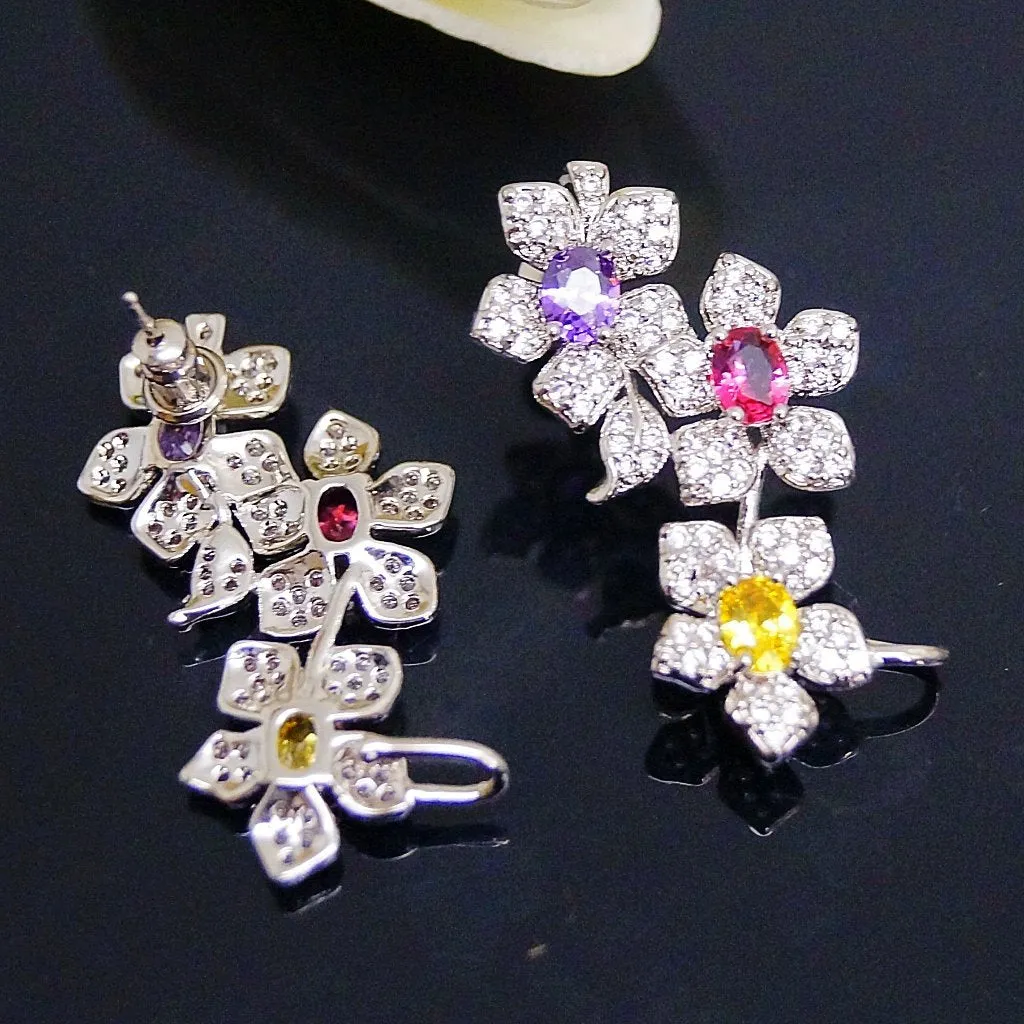 Multi Color Flower Studs