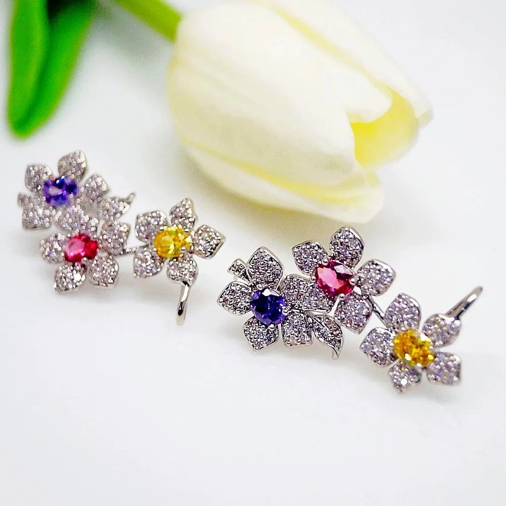 Multi Color Flower Studs