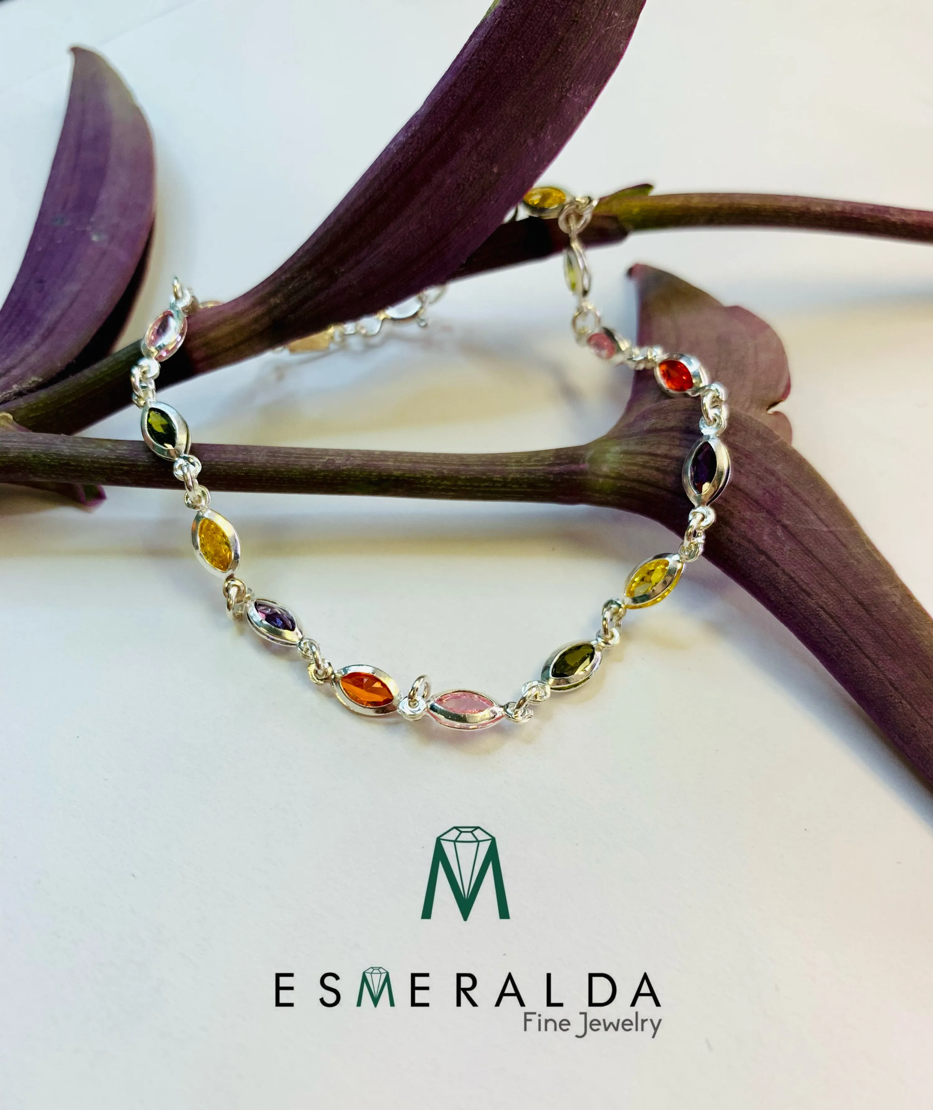 Multi color oval link Bracelet
