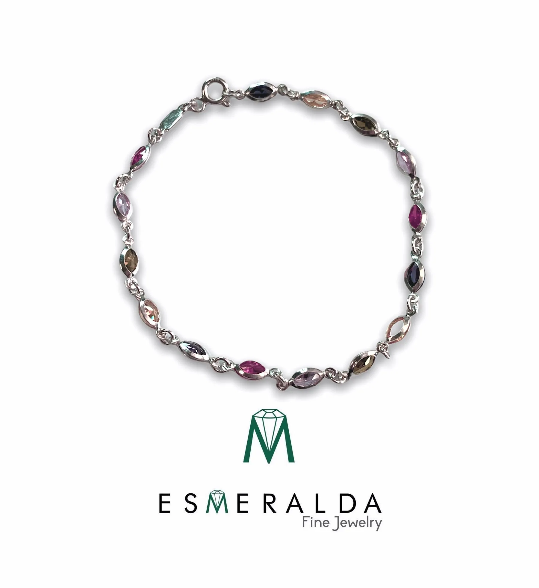 Multi color oval link Bracelet