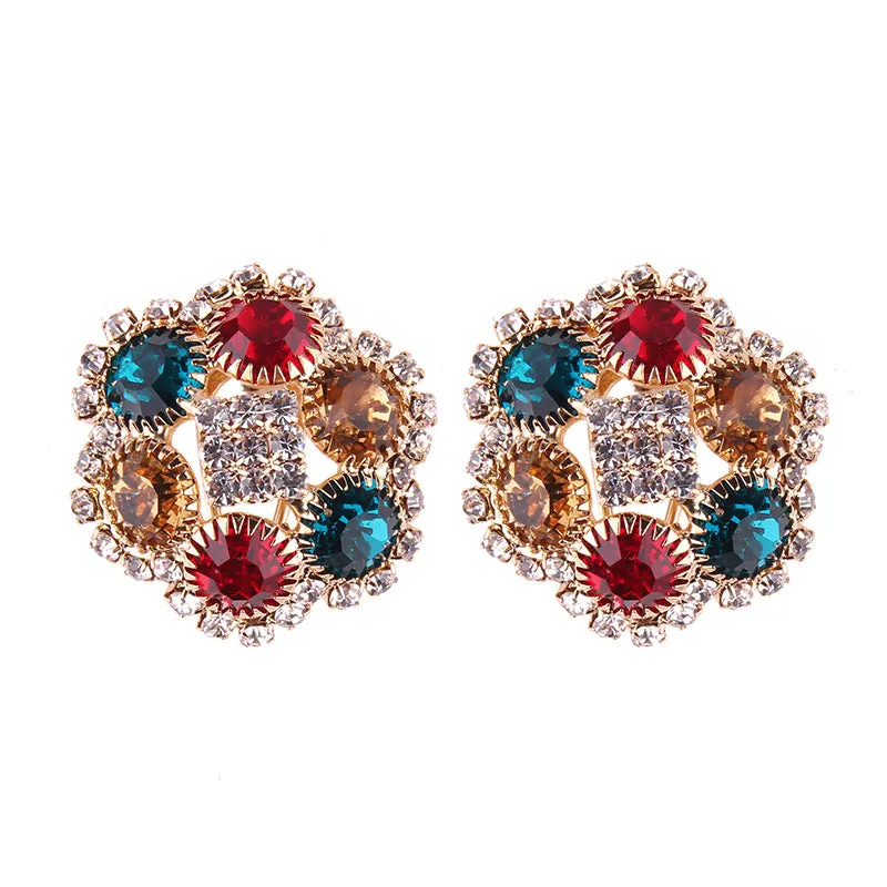 Multi-color round earring