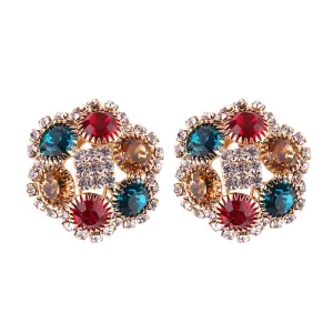 Multi-color round earring