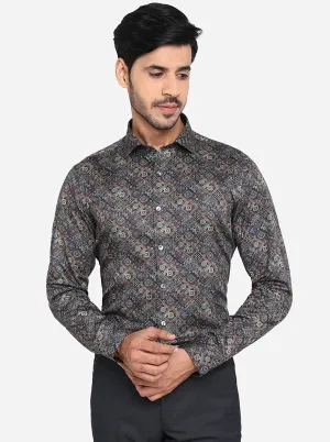 Multicolor Printed Slim Fit Party Wear Shirt | Wyre