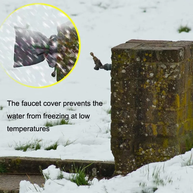 Outdoor Faucet Frost Protection Cover - Oxford Cloth Hook And Loop Fastener Black