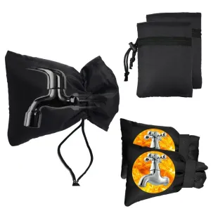 Outdoor Faucet Frost Protection Cover - Oxford Cloth Hook And Loop Fastener Black
