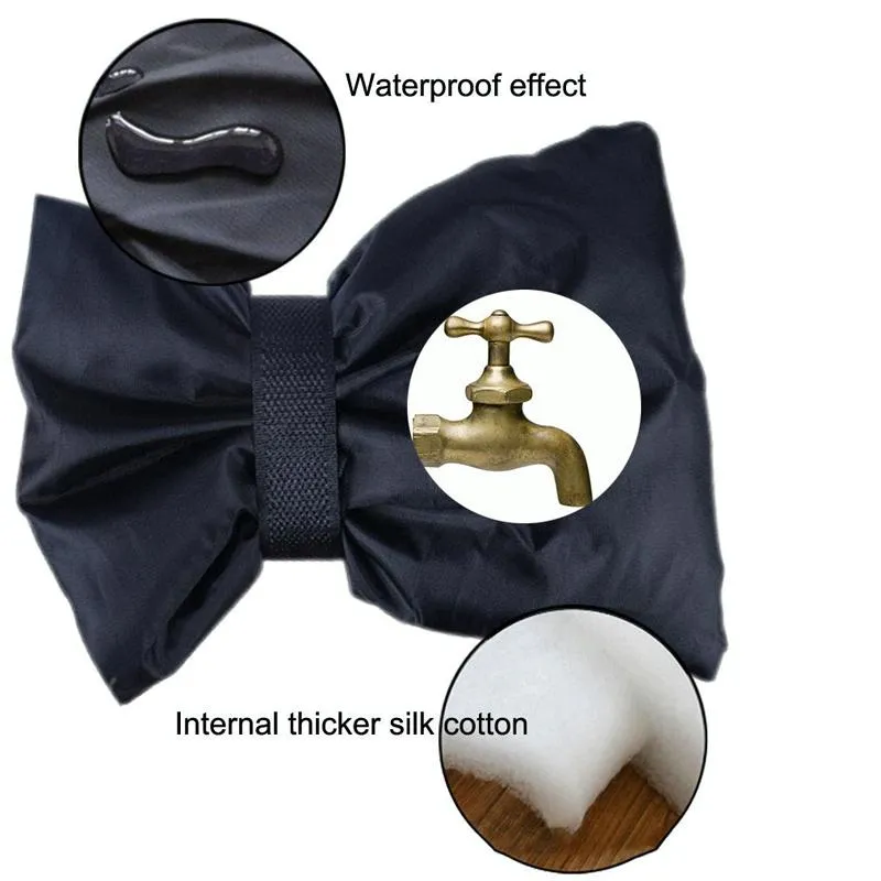 Outdoor Faucet Frost Protection Cover - Oxford Cloth Hook And Loop Fastener Black
