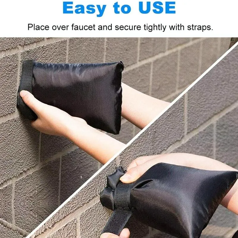 Outdoor Faucet Frost Protection Cover - Oxford Cloth Hook And Loop Fastener Black