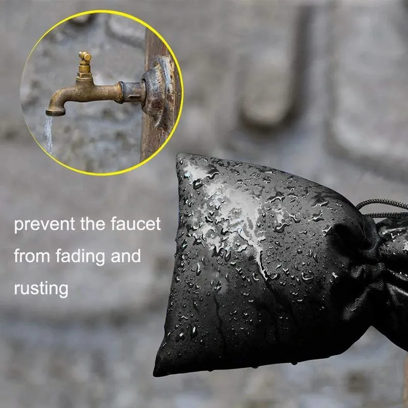 Outdoor Faucet Frost Protection Cover - Oxford Cloth Hook And Loop Fastener Black