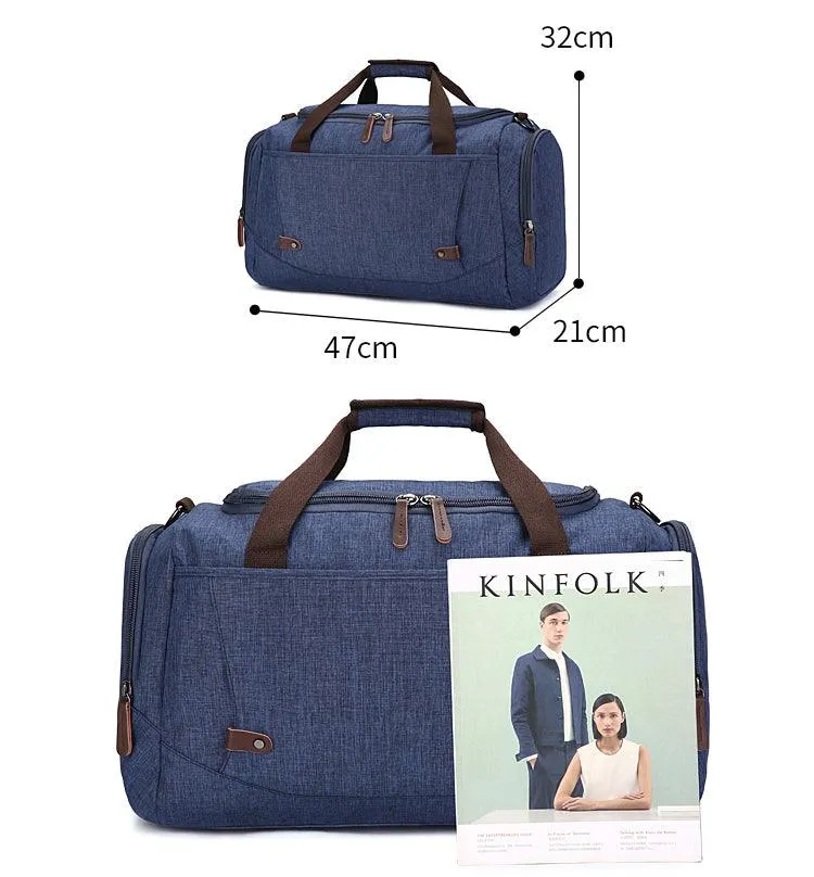 Oxford Multi Pocket Water Resistant Large Capacity Luggage Green Bags