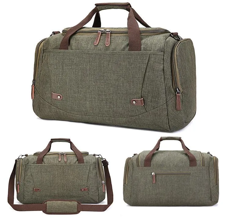 Oxford Multi Pocket Water Resistant Large Capacity Luggage Green Bags