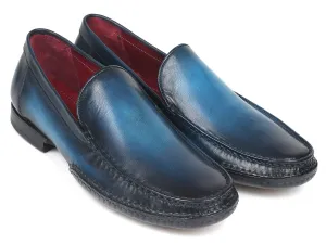 Paul Parkman Hand-Sewn Moccasins in Blue